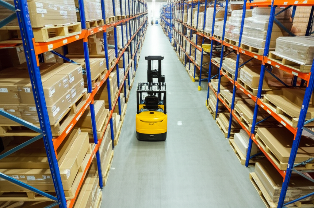Galpão logístico organizado com pallets